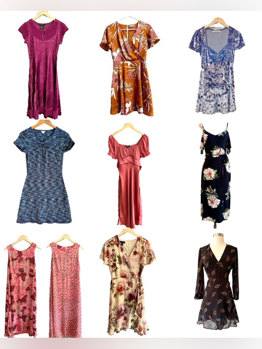 DRESS LOT 9 Boho DRESSES Bundle Feminine Spring Florals Feathers Size Small Sm